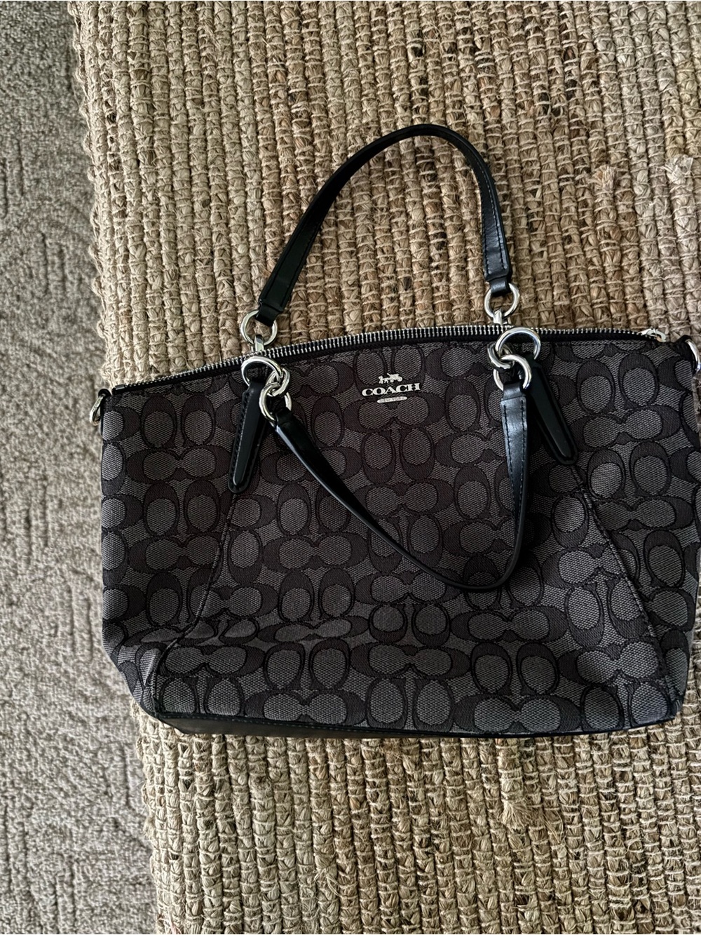 Coach Black and Charcoal Signature Satchel